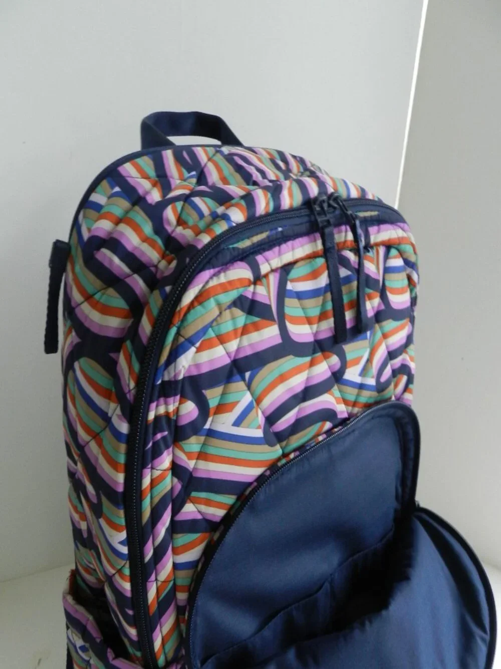 Vera Bradley Ultralight Essential LARGE Backpack Laptop Bag in Retro Ribbons